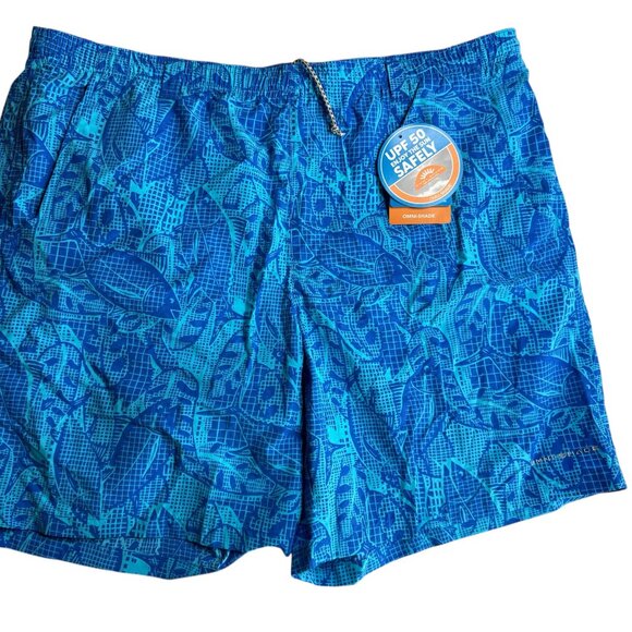 New NWT COLUMBIA Swim Trunks Board Shorts Blue.Size Men's XXL Beach Travel